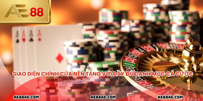 Giao diện chính của nền tảng với đầy đủ danh mục cá cược