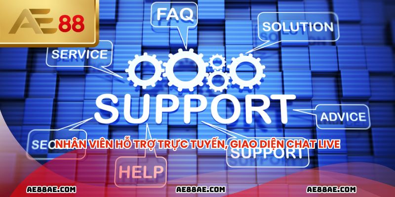 Nhân viên hỗ trợ trực tuyến, giao diện chat live