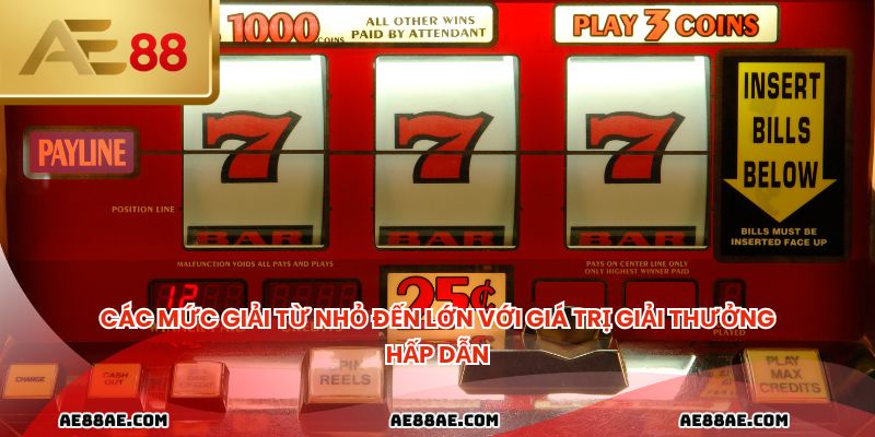 Các mức giải từ nhỏ đến lớn với giá trị giải thưởng hấp dẫn